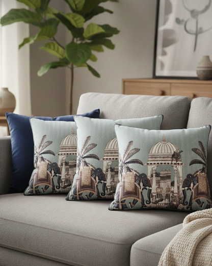 Majestic Elephant Heritage Cushion Cover