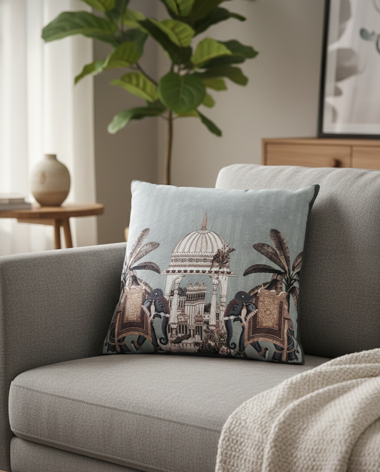 Majestic Elephant Heritage Cushion Cover