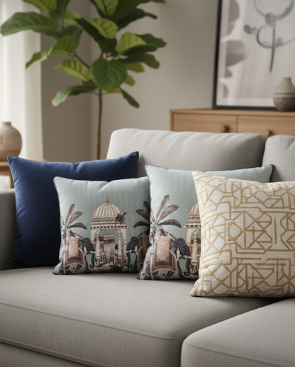 Majestic Elephant Heritage Cushion Cover